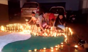 મોદીજીના આહવાનને લઇ નાના મોટા સૌએ પ્રગટાવ્યા દીવા