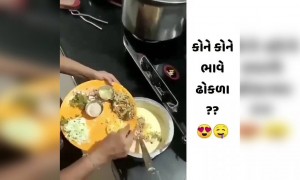 ગરમ ગરમ ઢોકળા બને છે