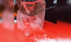 બરફમાંથી જ ગ્લાસ બનાવી પીરસી દીધું પીણું