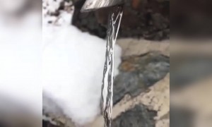 આ પાણીની ધાર વહે છે કે જામી ગાઈ છે?